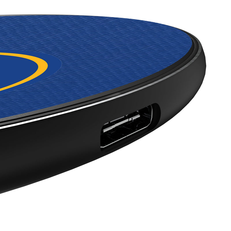 Golden State Warriors Personalized Endzone Solid 15-Watt Wireless Charger Detail.Jpg