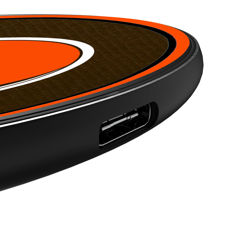 Cleveland Browns Personalized Endzone Solid 15-Watt Wireless Charger Detail.Jpg
