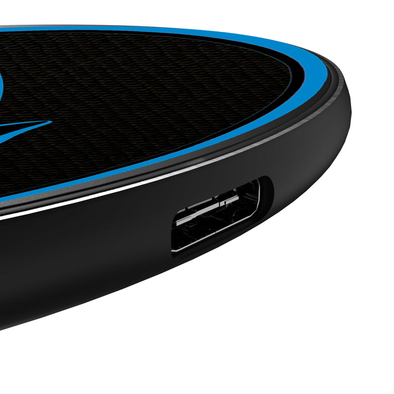 Carolina Panthers Personalized Endzone Solid 15-Watt Wireless Charger Detail.Jpg