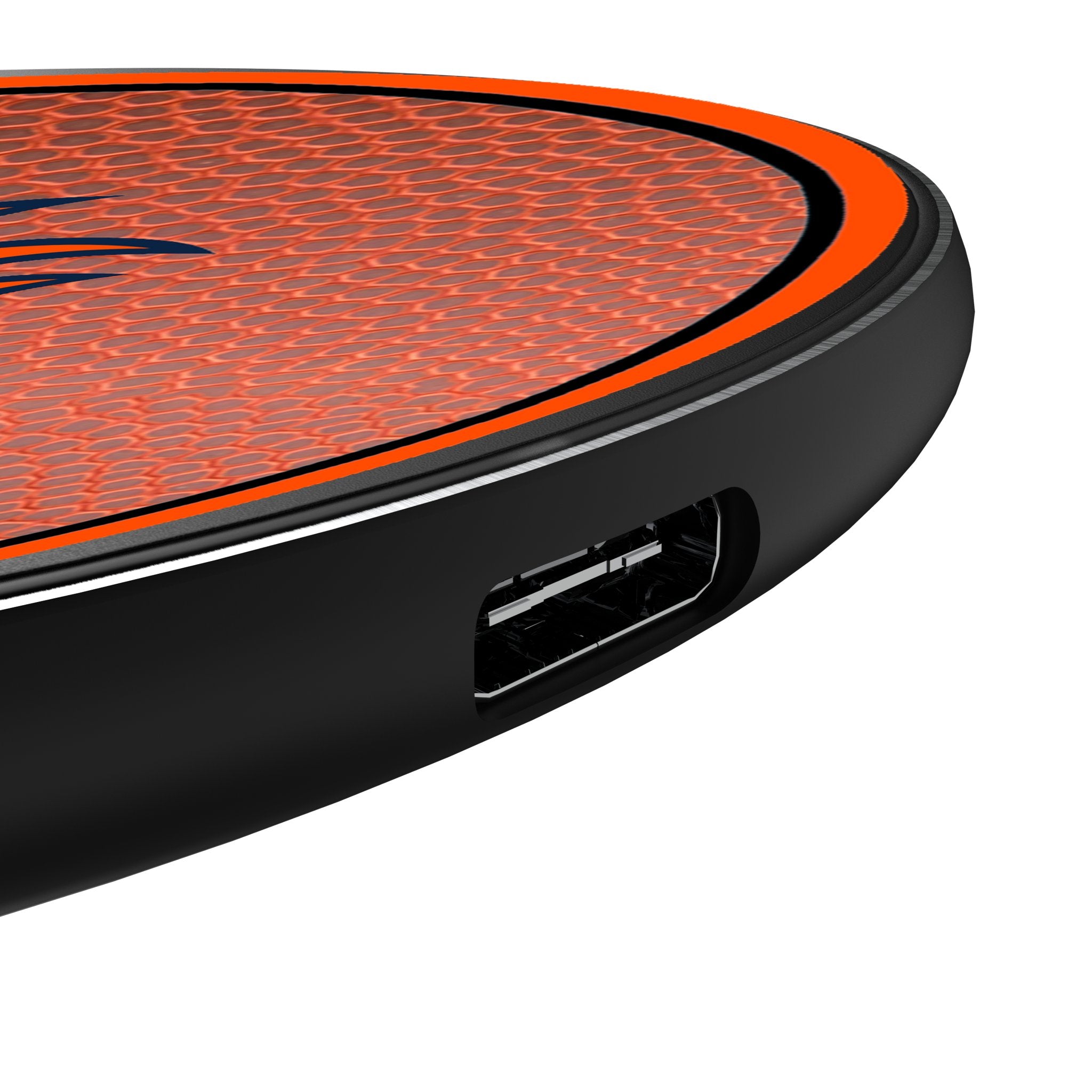 Denver Broncos Football 15-Watt Wireless Charger Detail.Jpg
