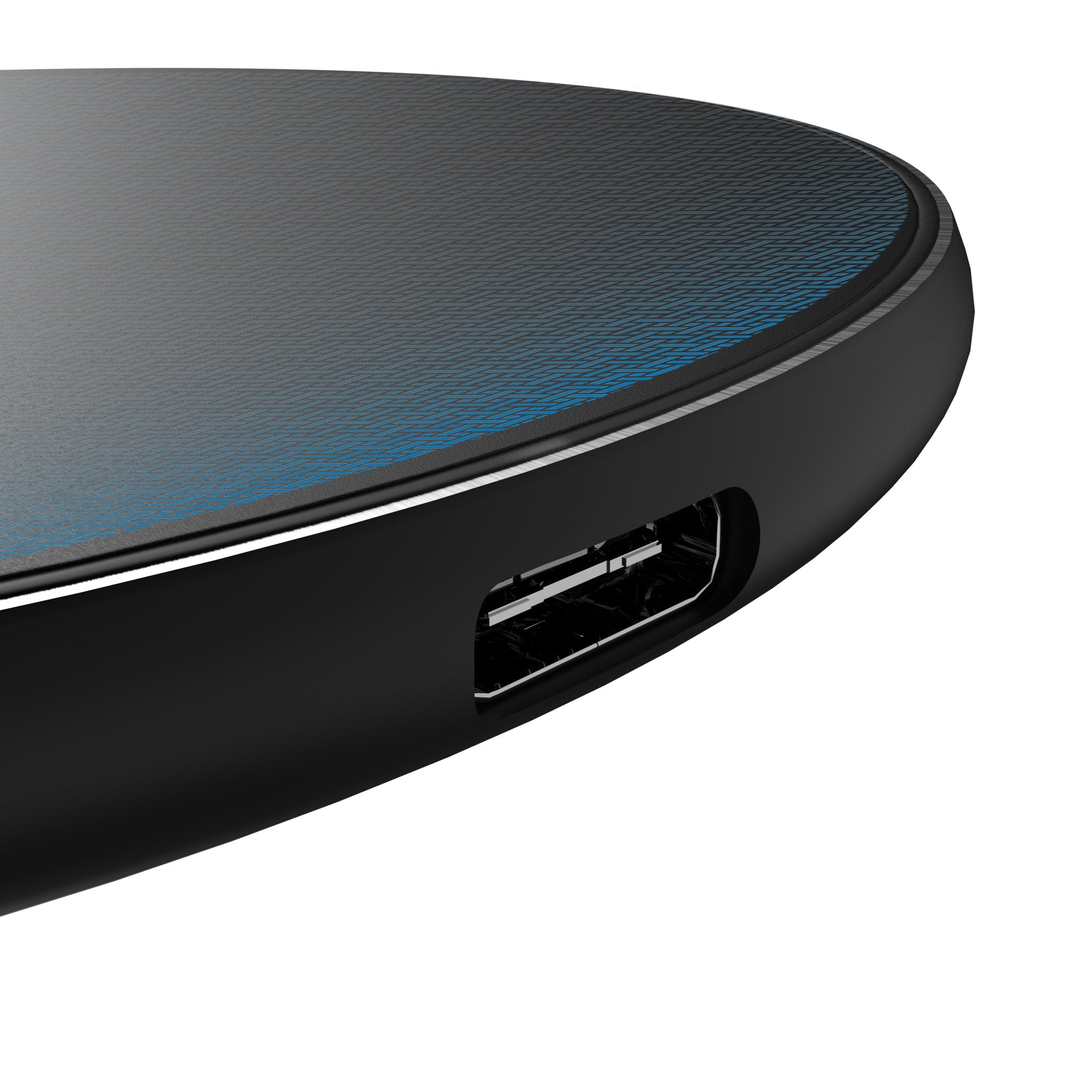Detroit Lions Linen 15-Watt Wireless Charger Detail.Jpg