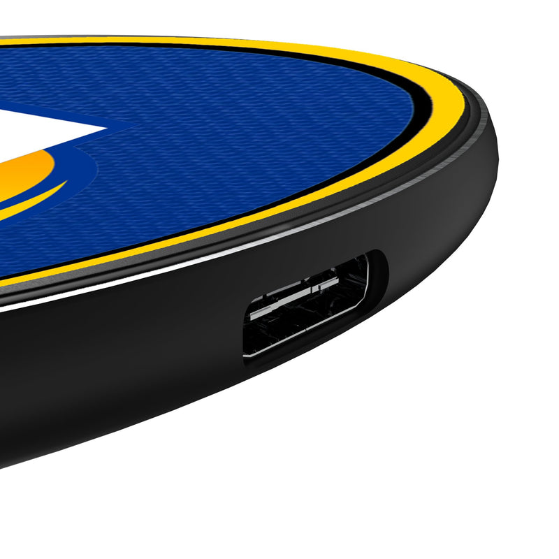 Los Angeles Rams Personalized Endzone Solid 15-Watt Wireless Charger Detail.Jpg