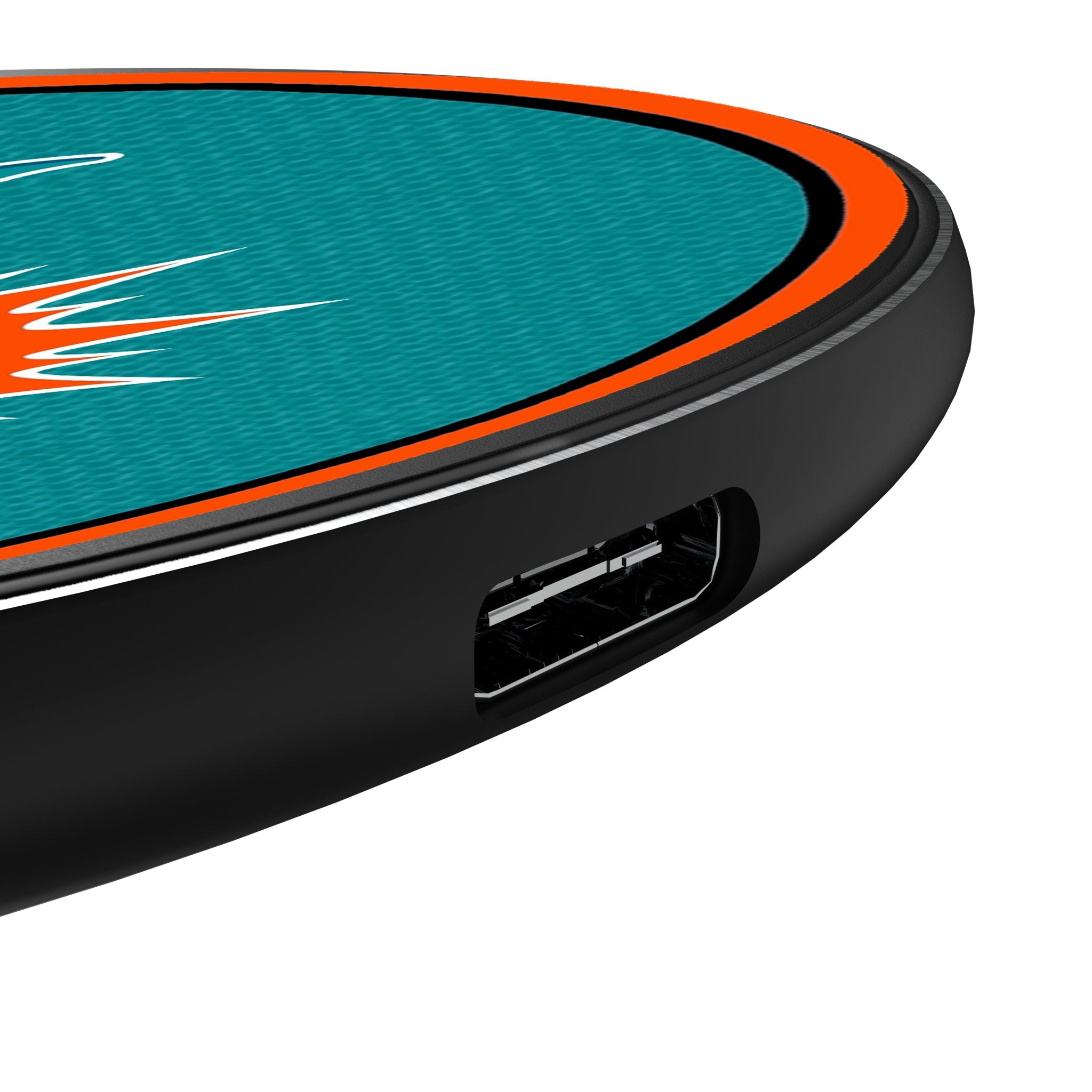Miami Dolphins Stripe 15-Watt Wireless Charger Detail.Jpg