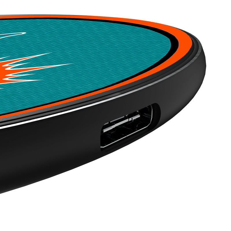 Miami Dolphins Stripe 15-Watt Wireless Charger Detail.Jpg