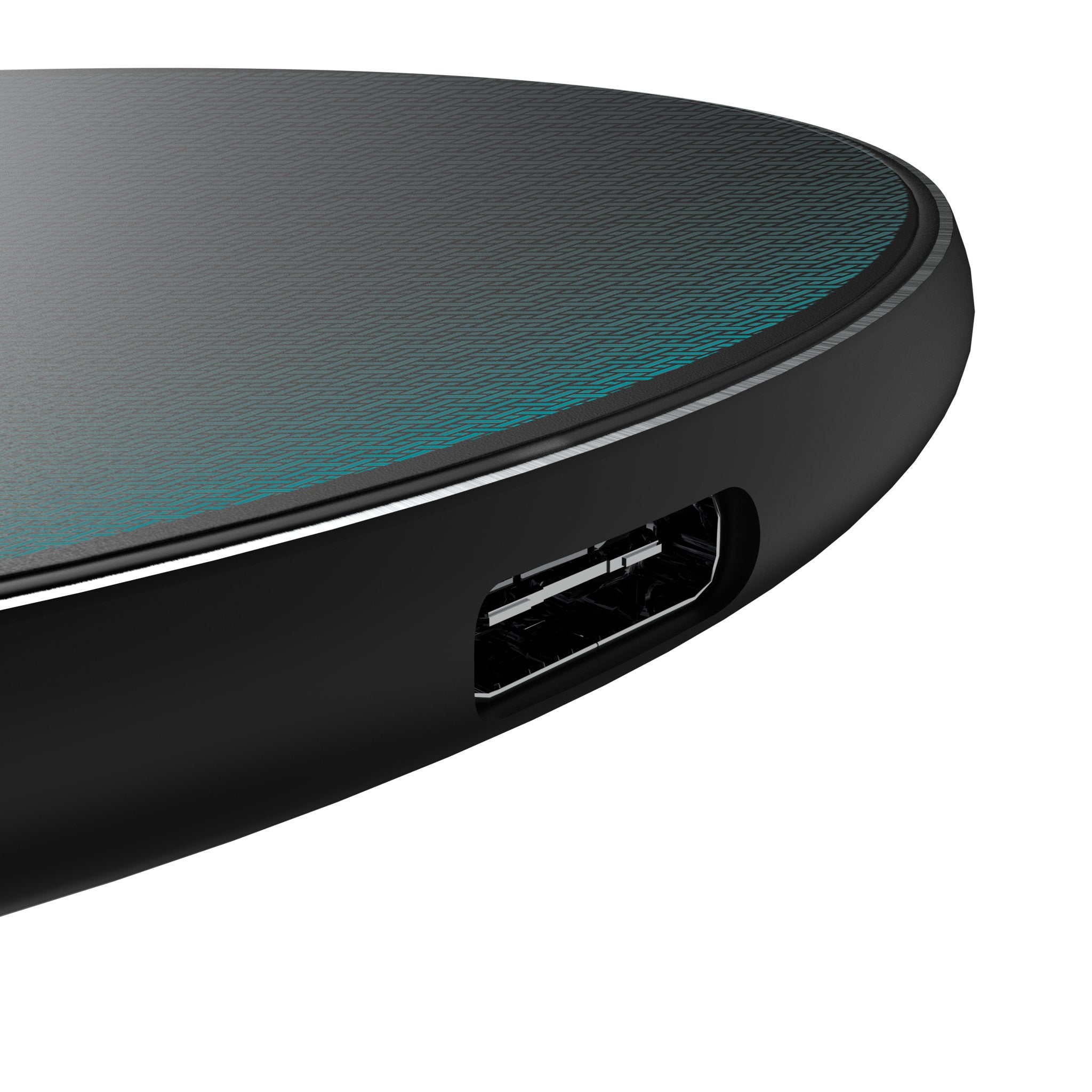 Miami Dolphins Linen 15-Watt Wireless Charger Detail.Jpg