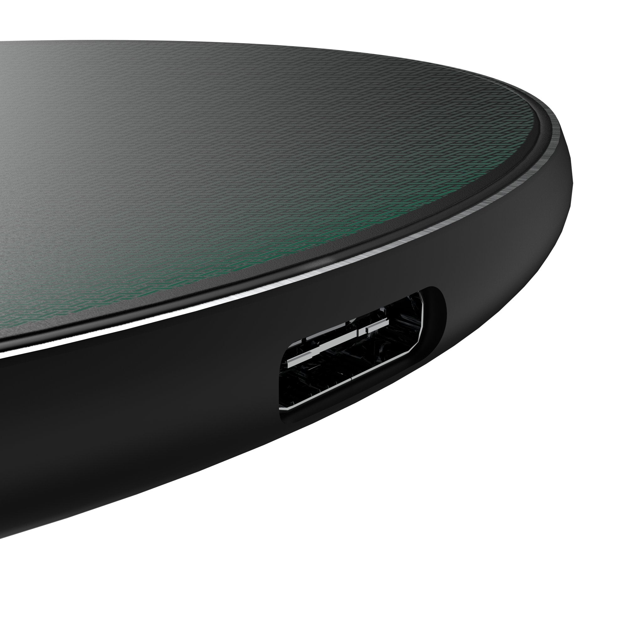 New York Jets Linen 15-Watt Wireless Charger Detail.Jpg