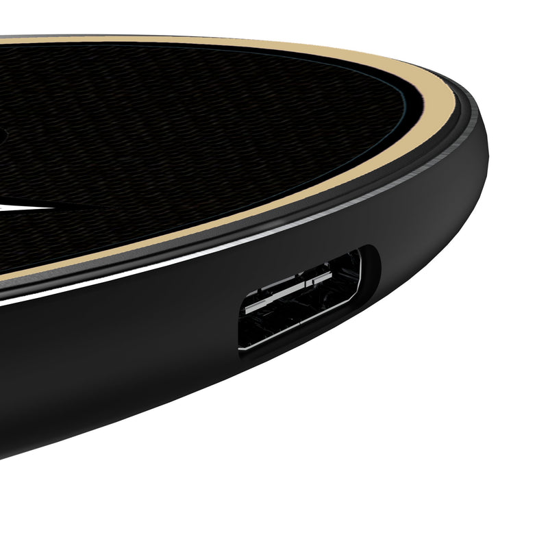 New Orleans Saints Stripe 15-Watt Wireless Charger Detail.Jpg
