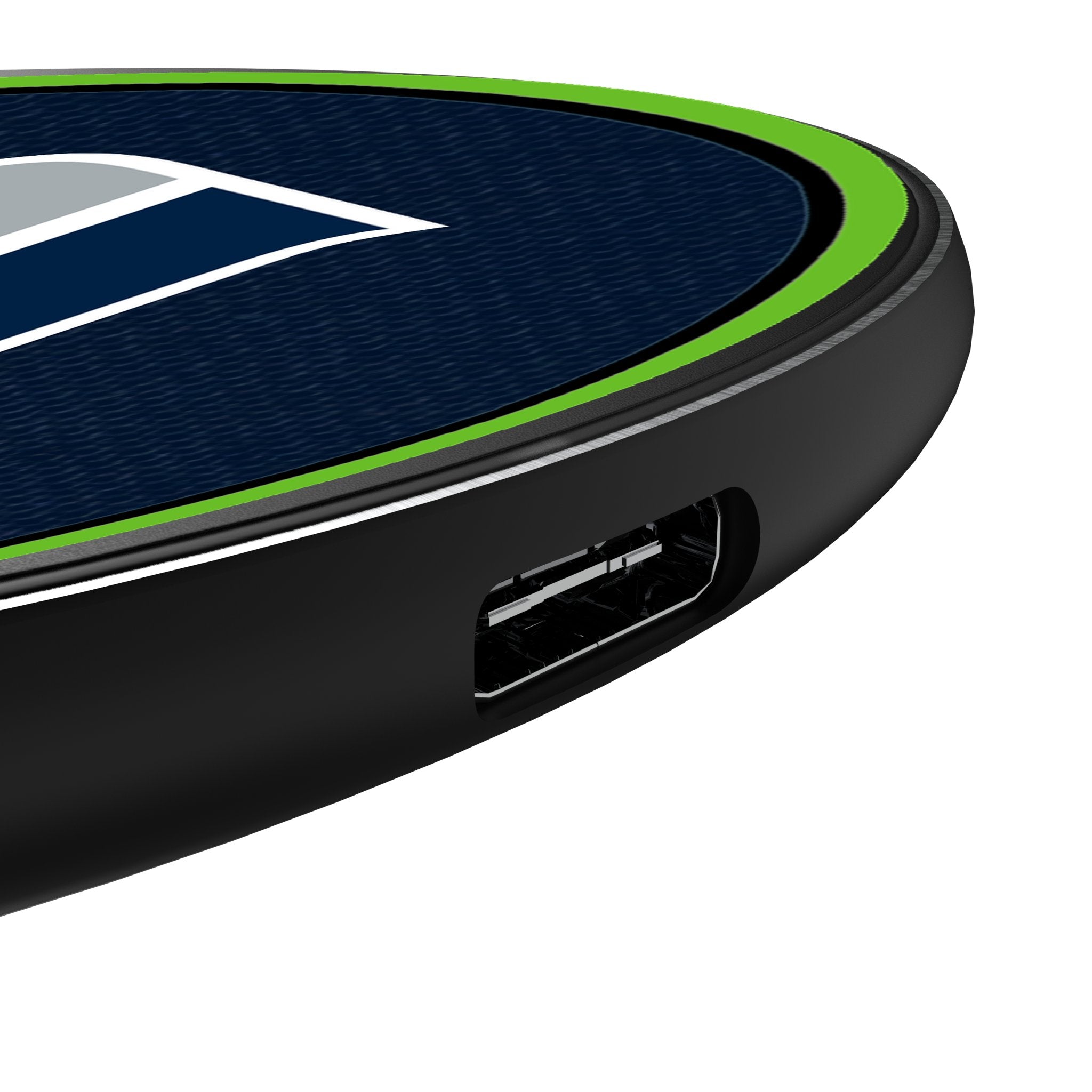 Seattle Seahawks Stripe 15-Watt Wireless Charger Detail.Jpg