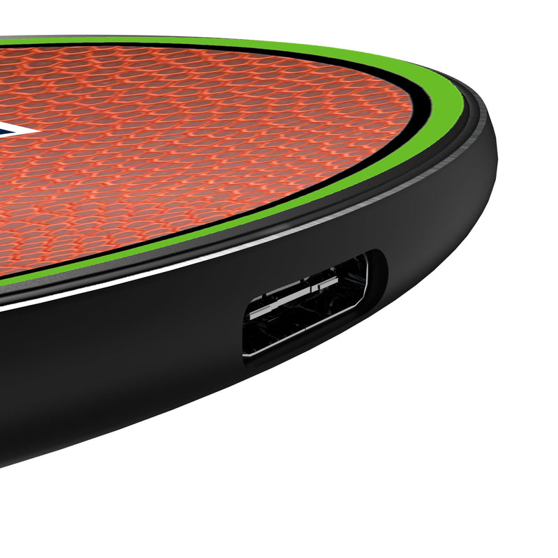 Seattle Seahawks Football 15-Watt Wireless Charger Detail.Jpg