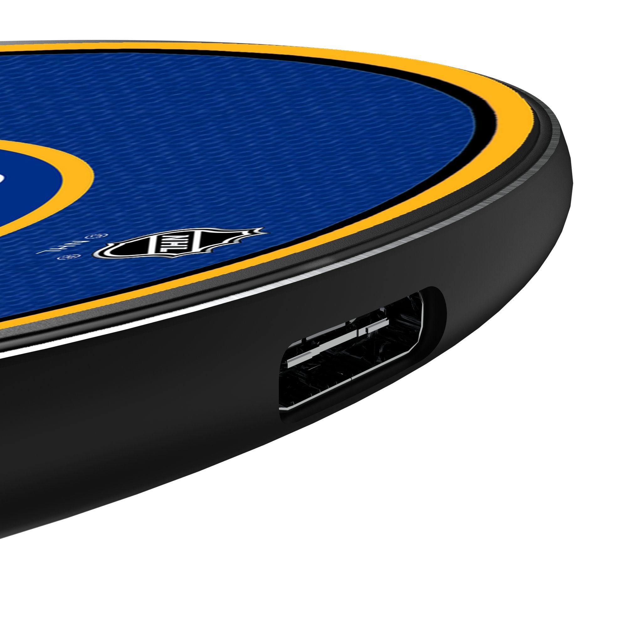 Buffalo Sabres Stripe 15-Watt Wireless Charger Detail.Jpg