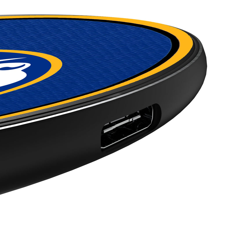 Buffalo Sabres Personalized Endzone Solid 15-Watt Wireless Charger Detail.Jpg