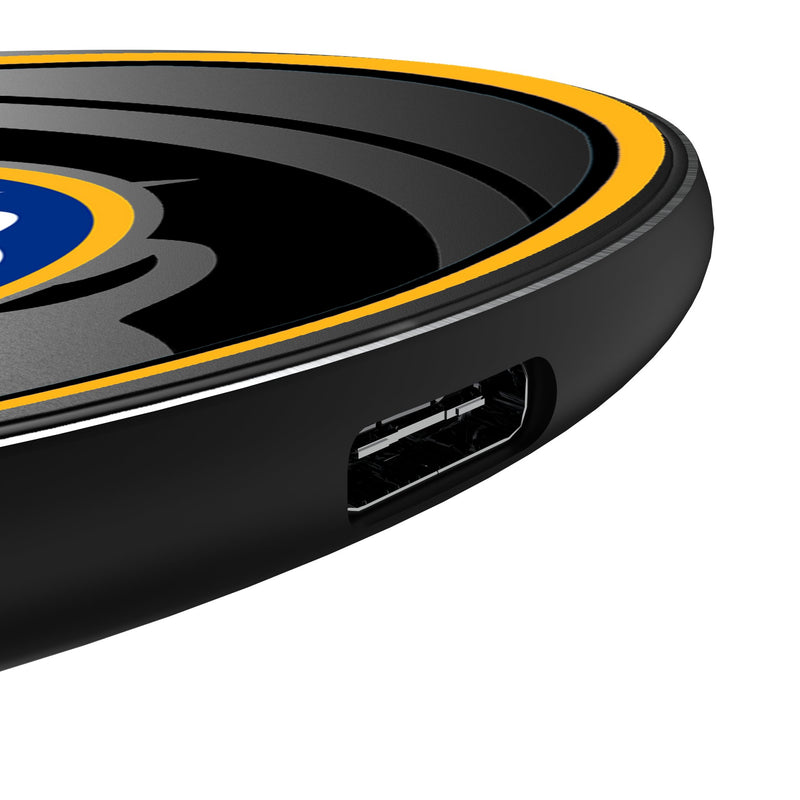Buffalo Sabres Monocolor Tilt 15-Watt Wireless Charger Detail.Jpg