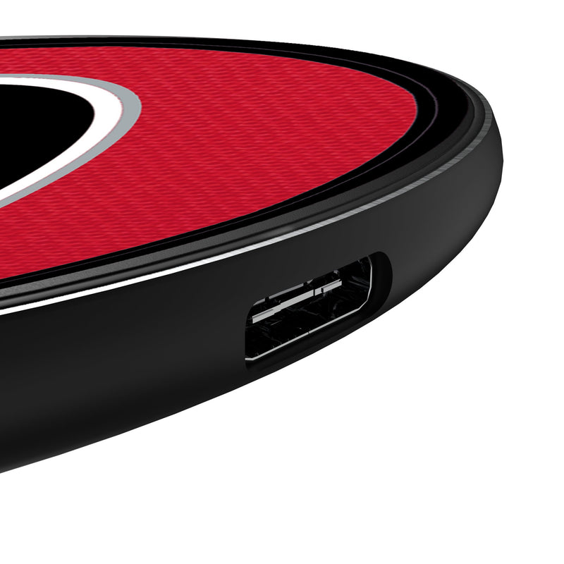 Carolina Hurricanes Personalized Endzone Solid 15-Watt Wireless Charger Detail.Jpg