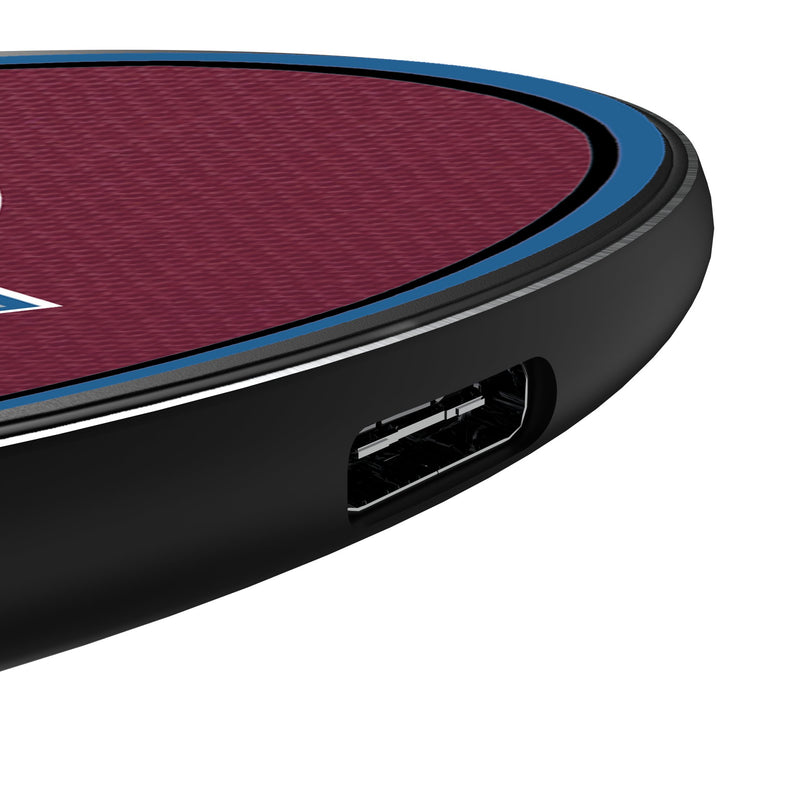 Colorado Avalanche Personalized Endzone Solid 15-Watt Wireless Charger Detail.Jpg