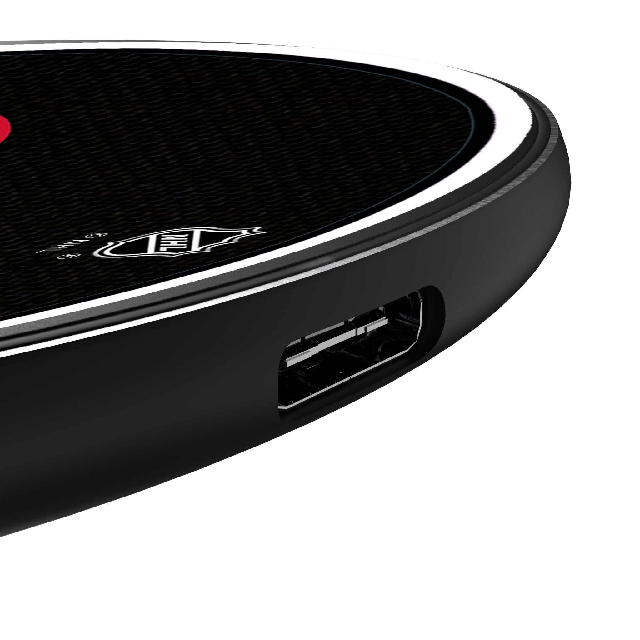 Detroit Red Wings Stripe 15-Watt Wireless Charger Detail.Jpg