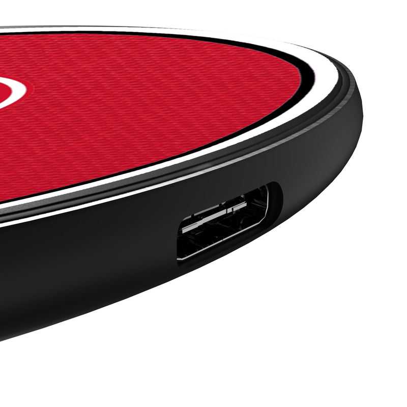 Detroit Red Wings Personalized Endzone Solid 15-Watt Wireless Charger Detail.Jpg
