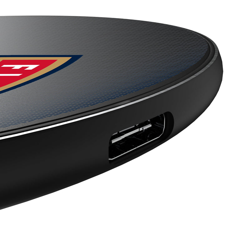 Florida Panthers Linen 15-Watt Wireless Charger Detail.Jpg