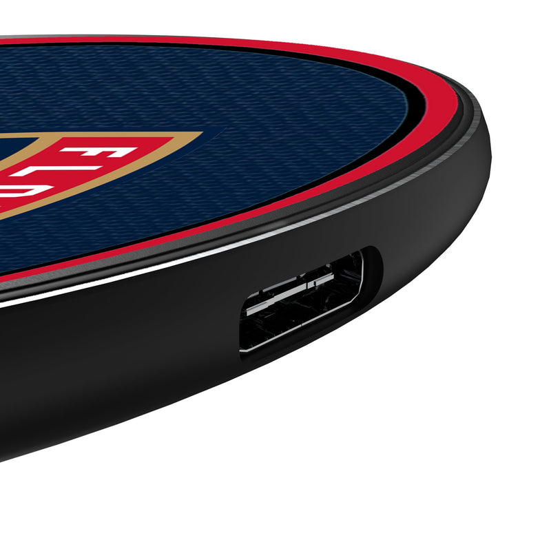 Florida Panthers Personalized Endzone Solid 15-Watt Wireless Charger Detail.Jpg