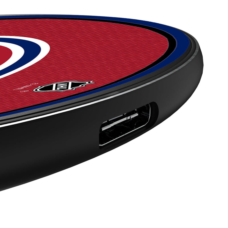 Montreal Canadiens Stripe 15-Watt Wireless Charger Detail.Jpg