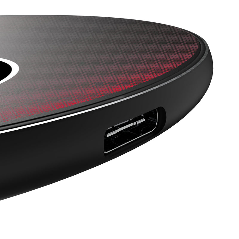 New Jersey Devils Linen 15-Watt Wireless Charger Detail.Jpg
