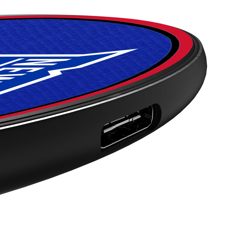 New York Rangers Personalized Endzone Solid 15-Watt Wireless Charger Detail.Jpg