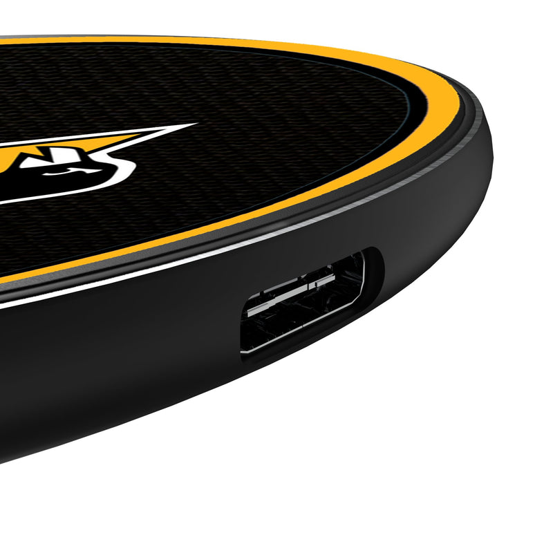 Pittsburgh Penguins Personalized Endzone Solid 15-Watt Wireless Charger Detail.Jpg