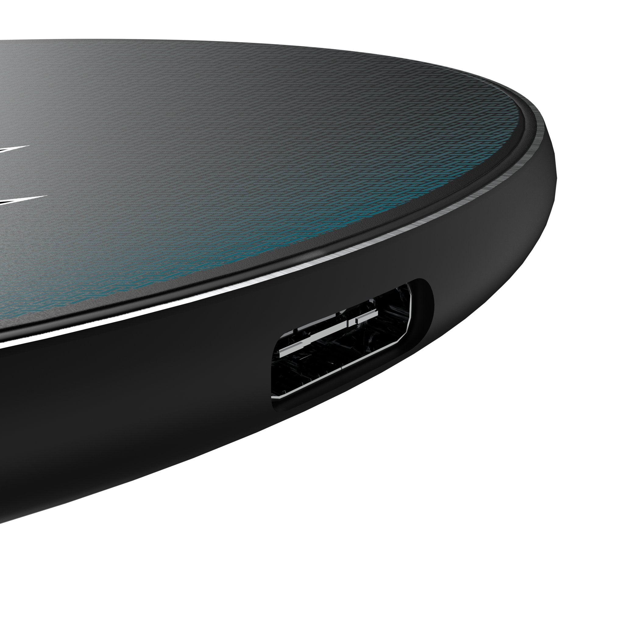 San Jose Sharks Linen 15-Watt Wireless Charger Detail.Jpg