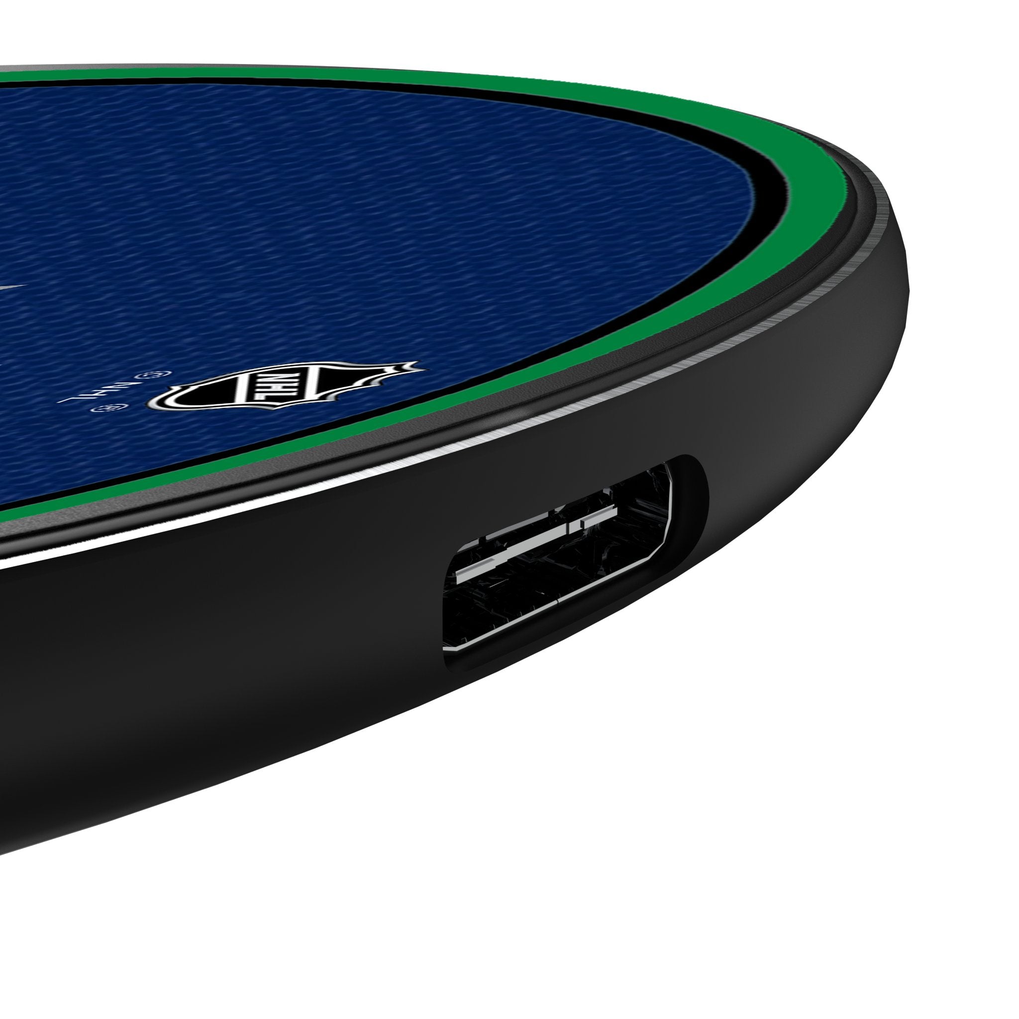 Vancouver Canucks Stripe 15-Watt Wireless Charger Detail.Jpg