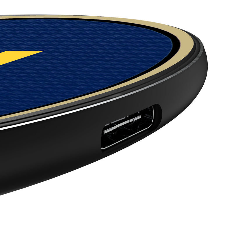 United State Naval Academy Midshipmen Personalized Endzone Solid 15-Watt Wireless Charger Detail.Jpg