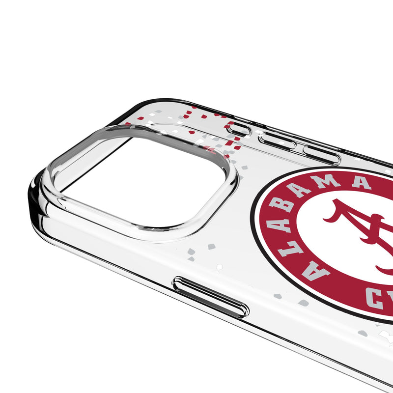 University of Alabama Crimson Tide Confetti iPhone Clear Phone Case for Apple iPhone Detail.Jpg