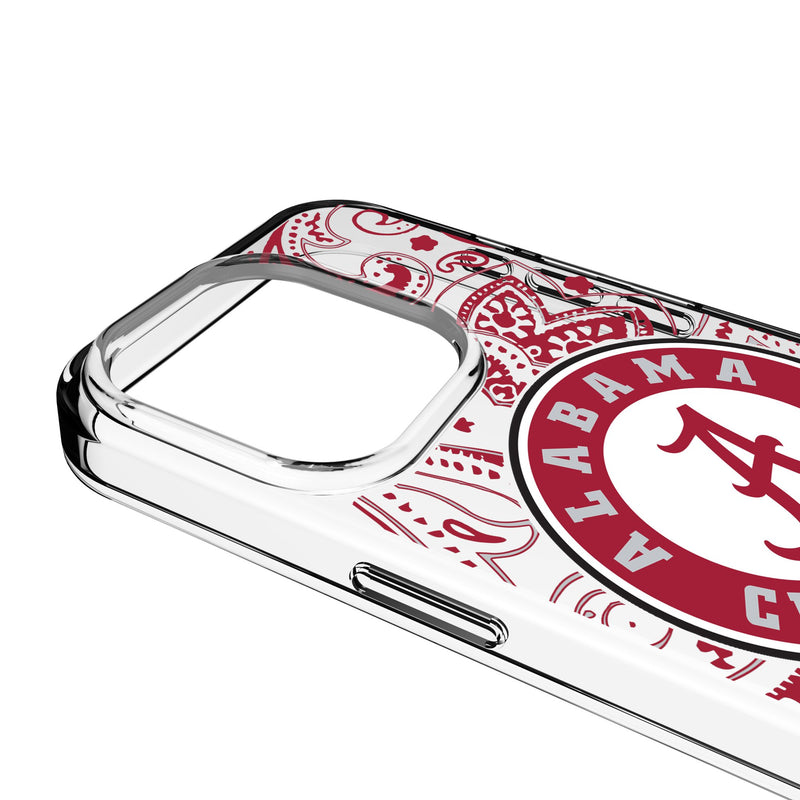 University of Alabama Crimson Tide Paisley iPhone Clear Phone Case for Apple iPhone Detail.Jpg