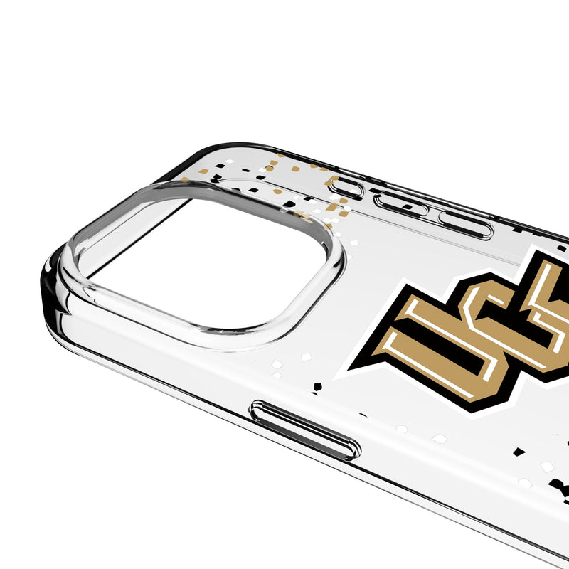 University of Central Florida Golden Knights Confetti iPhone Clear Phone Case for Apple iPhone Detail.Jpg