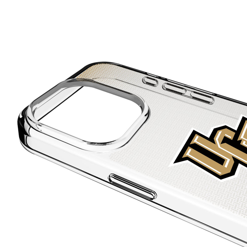 University of Central Florida Golden Knights Linen iPhone Clear Phone Case for Apple iPhone Detail.Jpg
