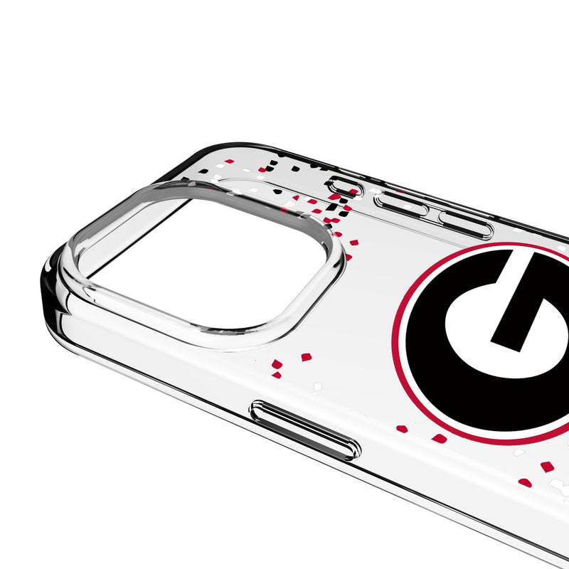 University of Georgia Bulldogs Confetti iPhone Clear Phone Case for Apple iPhone Detail.Jpg