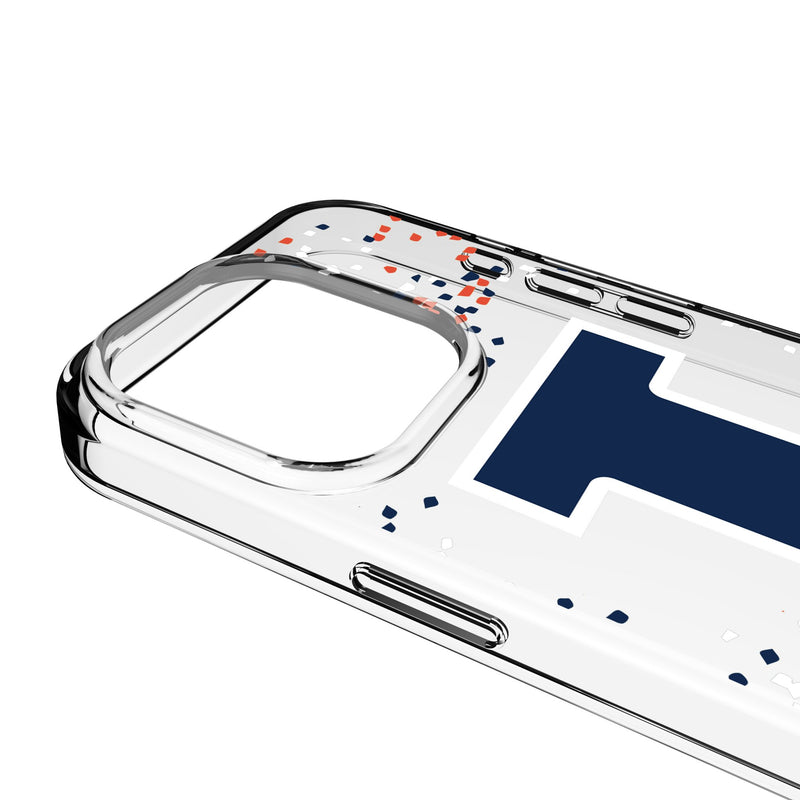 University of Illinois Fighting Illini Confetti iPhone Clear Phone Case for Apple iPhone Detail.Jpg