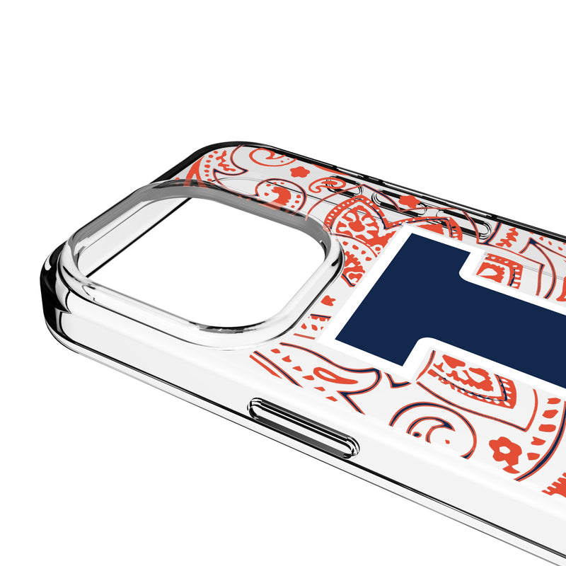 University of Illinois Fighting Illini Paisley iPhone Clear Phone Case for Apple iPhone Detail.Jpg
