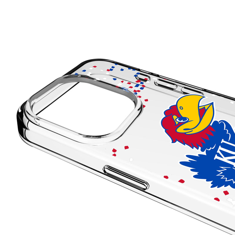 University of Kansas Jayhawks Confetti iPhone Clear Phone Case for Apple iPhone Detail.Jpg