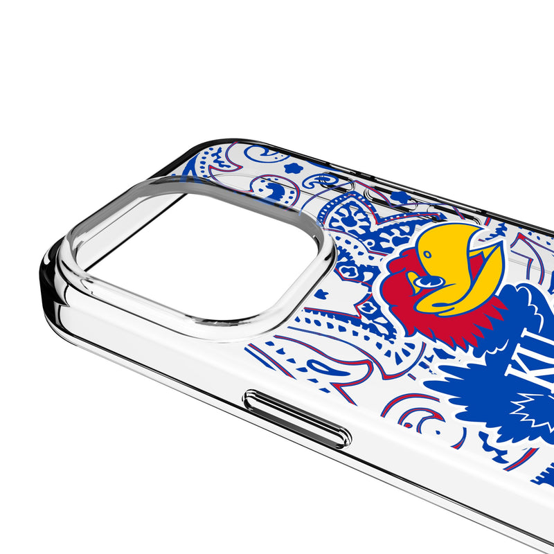 University of Kansas Jayhawks Paisley iPhone Clear Phone Case for Apple iPhone Detail.Jpg