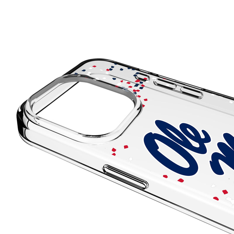 University of Mississippi Rebels Confetti iPhone Clear Phone Case for Apple iPhone Detail.Jpg