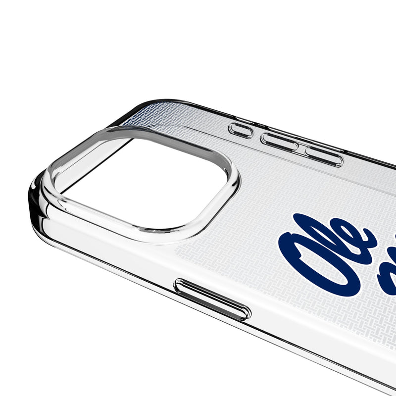 University of Mississippi Rebels Linen iPhone Clear Phone Case for Apple iPhone Detail.Jpg