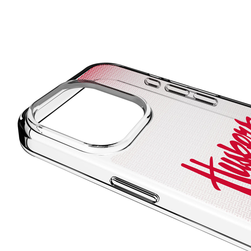 University of Nebraska Huskers Linen iPhone Clear Phone Case for Apple iPhone Detail.Jpg