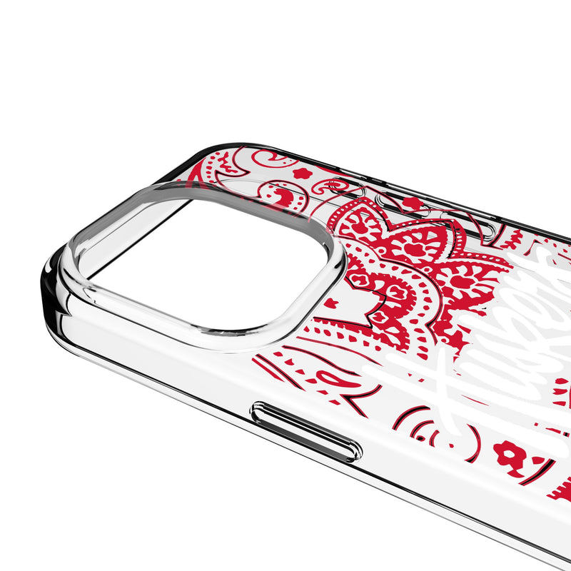 University of Nebraska Huskers Paisley iPhone Clear Phone Case for Apple iPhone Detail.Jpg