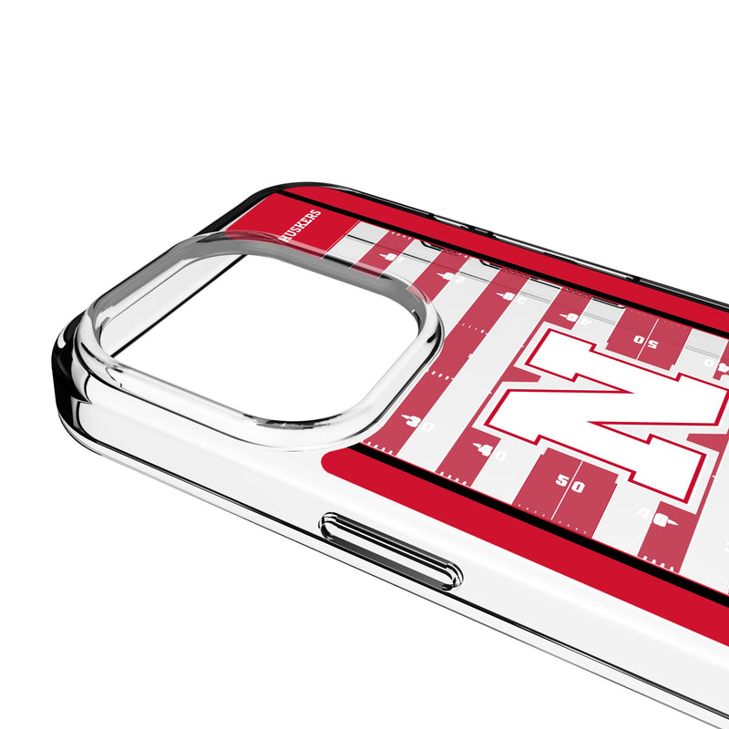 University of Nebraska Huskers Block N Field iPhone Clear Phone Case for Apple iPhone Detail.Jpg