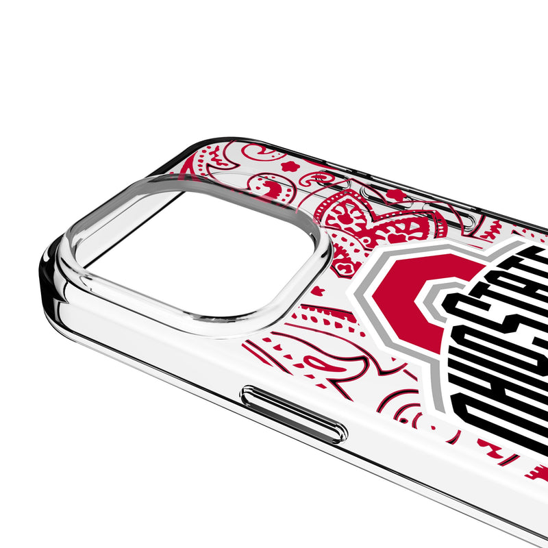 Ohio State University Buckeyes Paisley iPhone Clear Phone Case for Apple iPhone Detail.Jpg