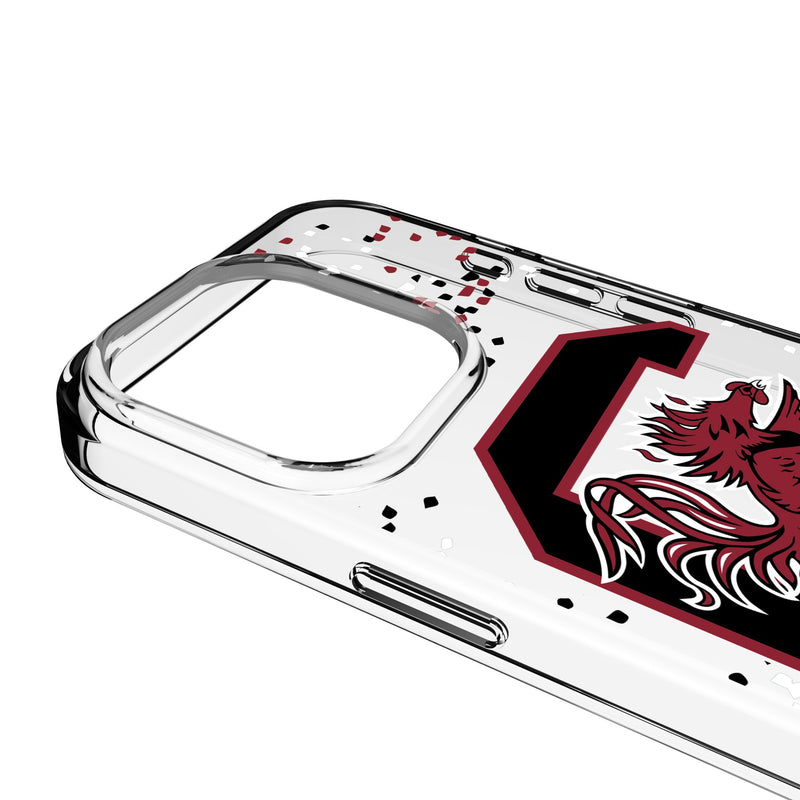 University of South Carolina Gamecocks Confetti iPhone Clear Phone Case for Apple iPhone Detail.Jpg