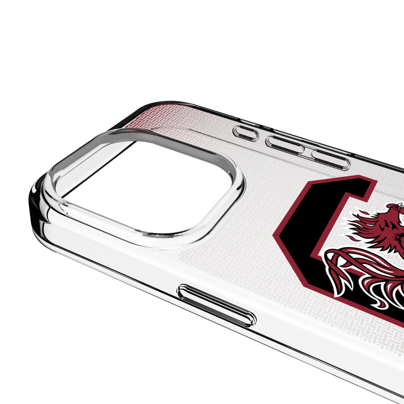 University of South Carolina Gamecocks Linen iPhone Clear Phone Case for Apple iPhone Detail.Jpg