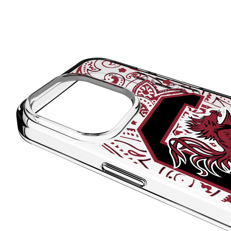 University of South Carolina Gamecocks Paisley iPhone Clear Phone Case for Apple iPhone Detail.Jpg