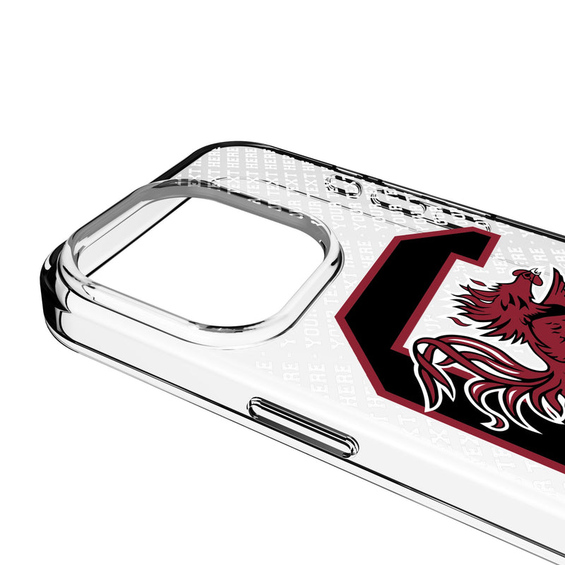University of South Carolina Gamecocks Personalized EndZone Plus iPhone Clear Phone Case for Apple iPhone Detail.Jpg