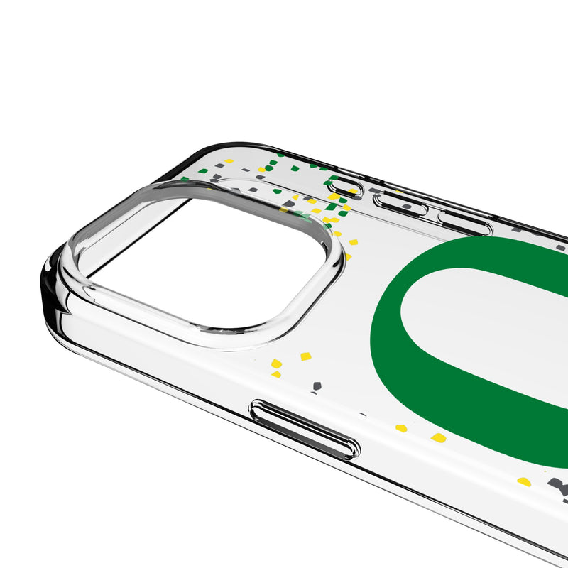University of Oregon Ducks Confetti iPhone Clear Phone Case for Apple iPhone Detail.Jpg