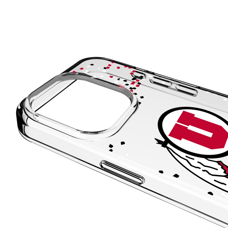 University of Utah Utes Confetti iPhone Clear Phone Case for Apple iPhone Detail.Jpg